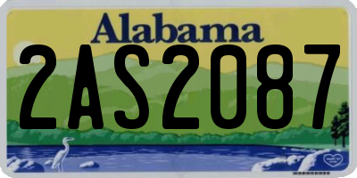 AL license plate 2AS2087
