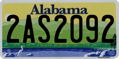 AL license plate 2AS2092
