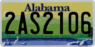 AL license plate 2AS2106