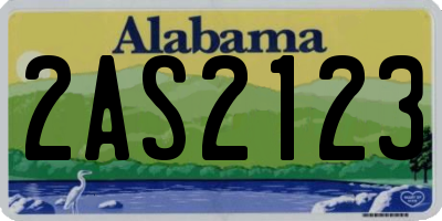 AL license plate 2AS2123