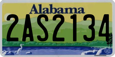 AL license plate 2AS2134
