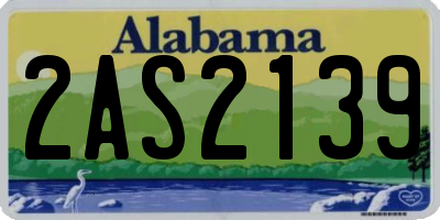 AL license plate 2AS2139