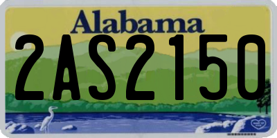 AL license plate 2AS2150
