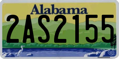 AL license plate 2AS2155