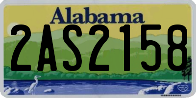 AL license plate 2AS2158