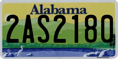 AL license plate 2AS2180