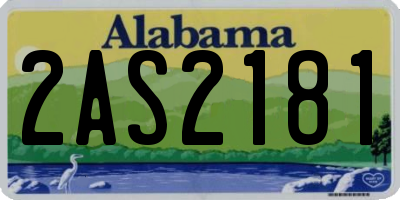 AL license plate 2AS2181