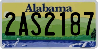 AL license plate 2AS2187