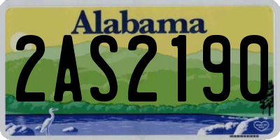 AL license plate 2AS2190