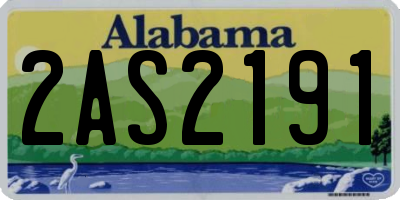 AL license plate 2AS2191