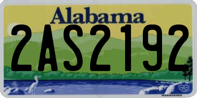 AL license plate 2AS2192
