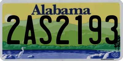 AL license plate 2AS2193