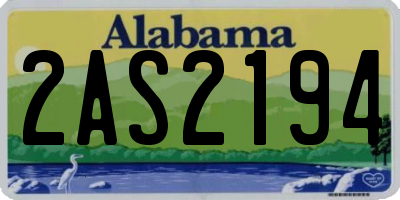 AL license plate 2AS2194