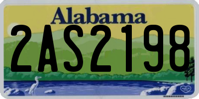 AL license plate 2AS2198
