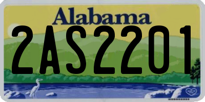 AL license plate 2AS2201