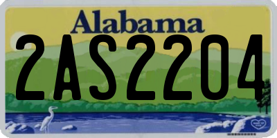 AL license plate 2AS2204