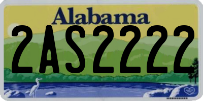 AL license plate 2AS2222