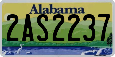 AL license plate 2AS2237