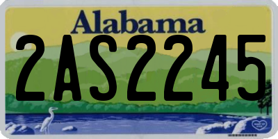 AL license plate 2AS2245