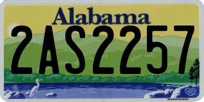 AL license plate 2AS2257