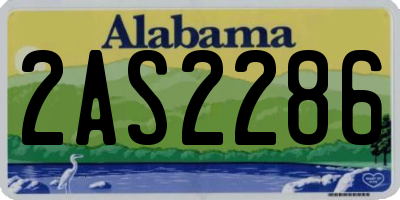 AL license plate 2AS2286