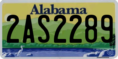 AL license plate 2AS2289