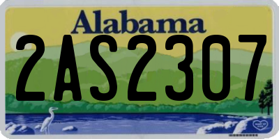 AL license plate 2AS2307