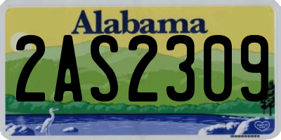 AL license plate 2AS2309