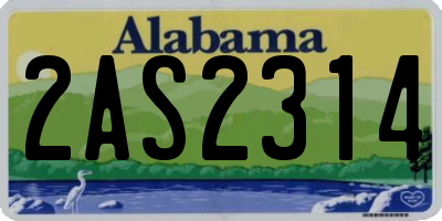 AL license plate 2AS2314