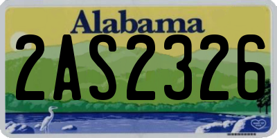 AL license plate 2AS2326