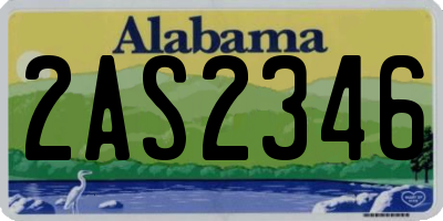 AL license plate 2AS2346
