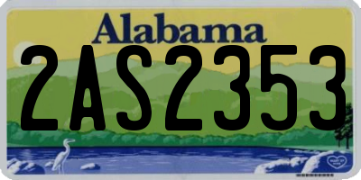AL license plate 2AS2353