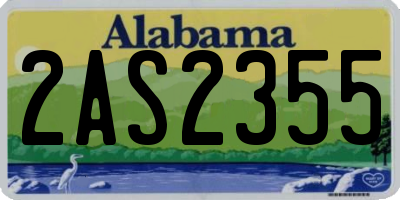 AL license plate 2AS2355