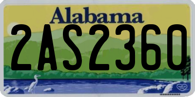 AL license plate 2AS2360