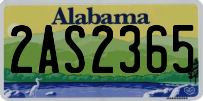 AL license plate 2AS2365