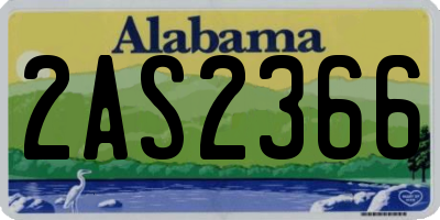AL license plate 2AS2366