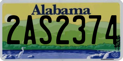 AL license plate 2AS2374
