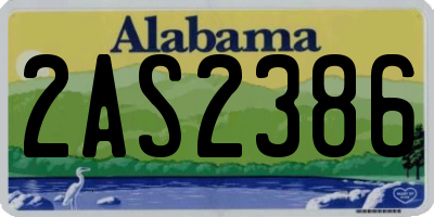 AL license plate 2AS2386