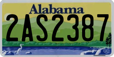 AL license plate 2AS2387