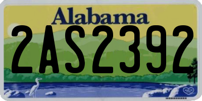AL license plate 2AS2392