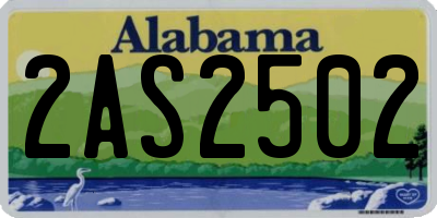AL license plate 2AS2502
