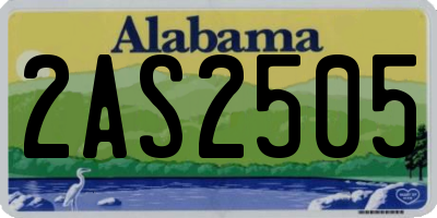 AL license plate 2AS2505