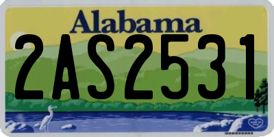 AL license plate 2AS2531