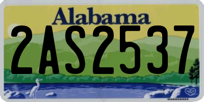 AL license plate 2AS2537