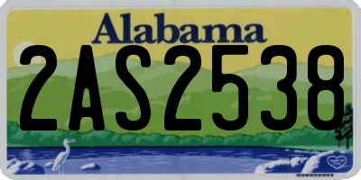 AL license plate 2AS2538
