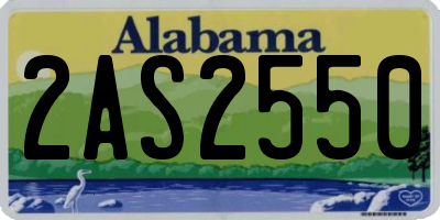 AL license plate 2AS2550