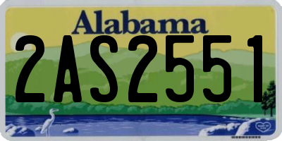 AL license plate 2AS2551