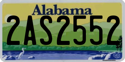 AL license plate 2AS2552