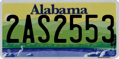 AL license plate 2AS2553