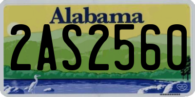 AL license plate 2AS2560